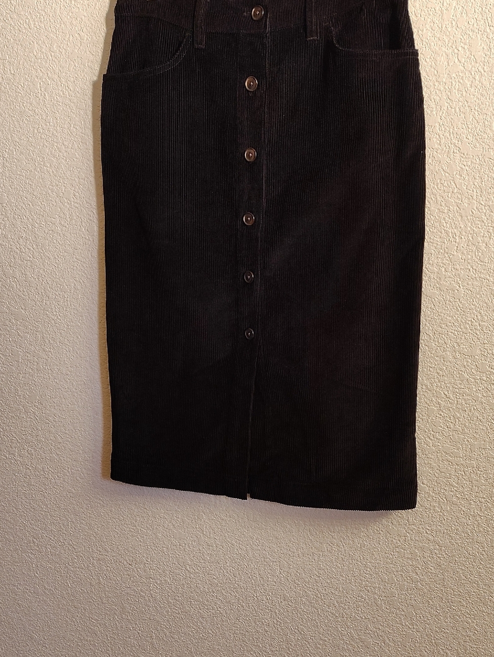 NEW GAP Black Corduroy Button-Front Pencil  B27 X P